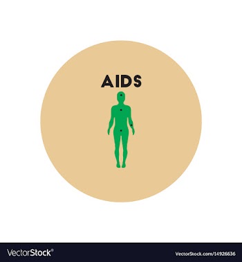 Icon on circle various symptoms of aids vector image