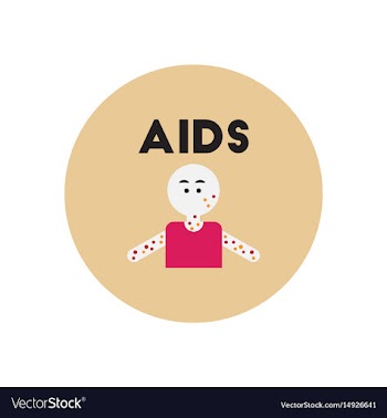 Icon on circle various symptoms of aids vector image