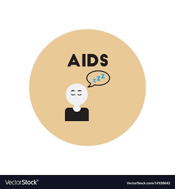 Icon on circle various symptoms of aids vector image
