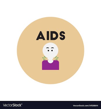 Icon on circle various symptoms of aids vector image