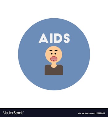 Icon on circle various symptoms of aids vector image