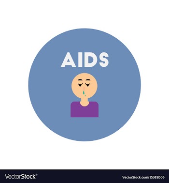Icon on circle various symptoms of aids vector image