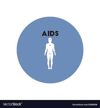 Icon on circle various symptoms of aids vector image