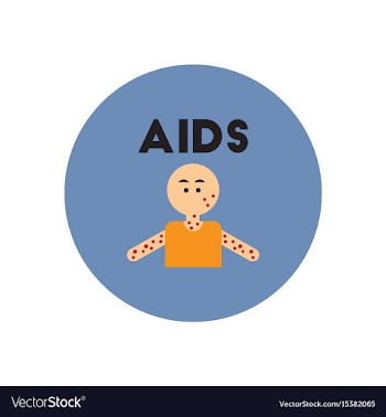 Icon on circle various symptoms of aids vector image