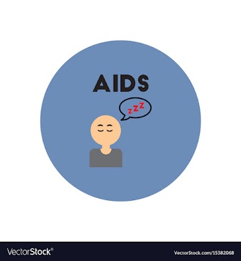 Icon on circle various symptoms of aids vector image