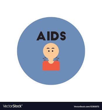 Icon on circle various symptoms of aids vector image