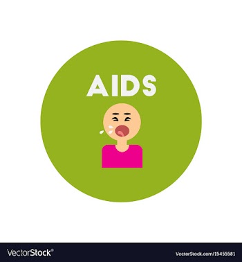Icon on circle various symptoms of aids vector image