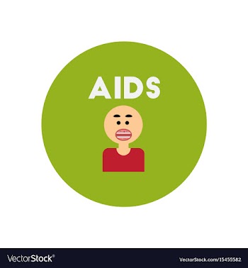 Icon on circle various symptoms of aids vector image