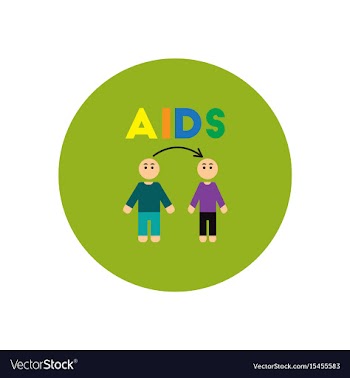Icon on circle various symptoms of aids vector image