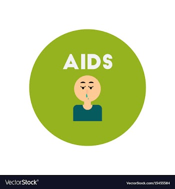 Icon on circle various symptoms of aids vector image