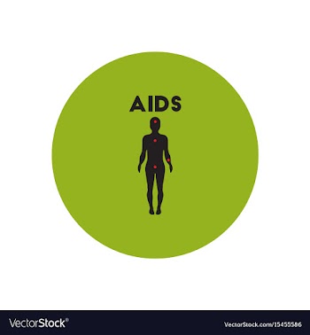 Icon on circle various symptoms of aids vector image