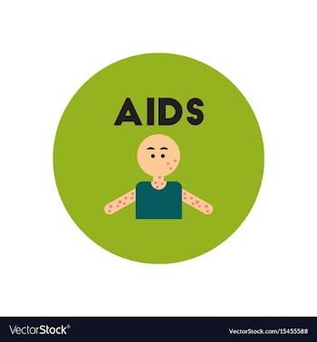Icon on circle various symptoms of aids vector image