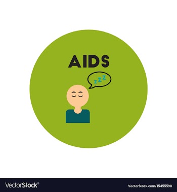 Icon on circle various symptoms of aids vector image