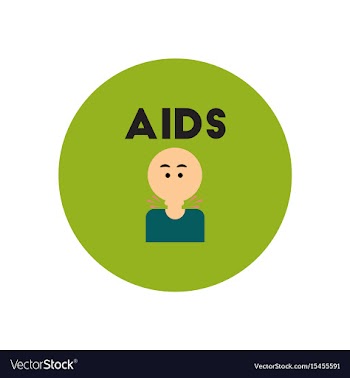 Icon on circle various symptoms of aids vector image