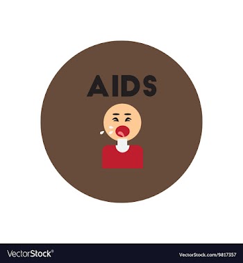 Icon on circle various symptoms of AIDS vector image