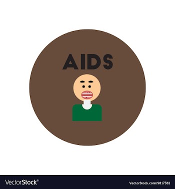 Icon on circle various symptoms of AIDS vector image