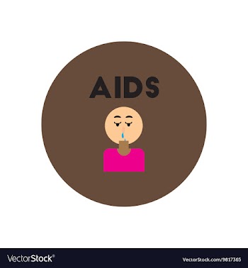 Icon on circle various symptoms of AIDS vector image