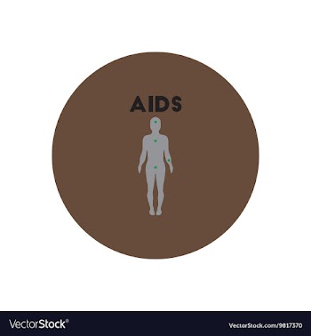 Icon on circle various symptoms of AIDS vector image