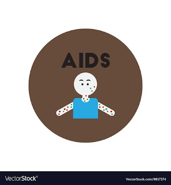 Icon on circle various symptoms of AIDS vector image