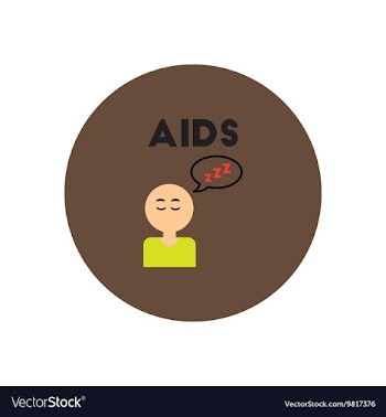 Icon on circle various symptoms of AIDS vector image