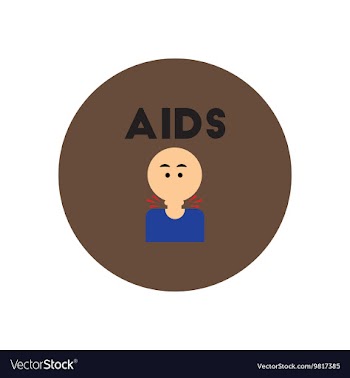 Icon on circle various symptoms of AIDS vector image