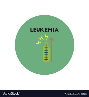 Icon on circle various symptoms of leukem vector image