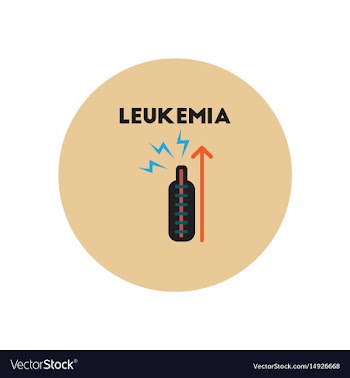 Icon on circle various symptoms of leukem vector image