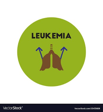 Icon on circle various symptoms of leukem vector image
