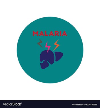 Icon on circle various symptoms of malar vector image