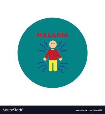 Icon on circle various symptoms of malar vector image