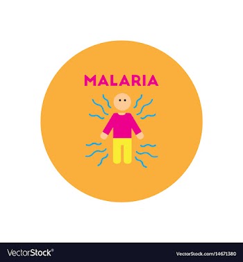 Icon on circle various symptoms of malar vector image