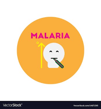 Icon on circle various symptoms of malar vector image