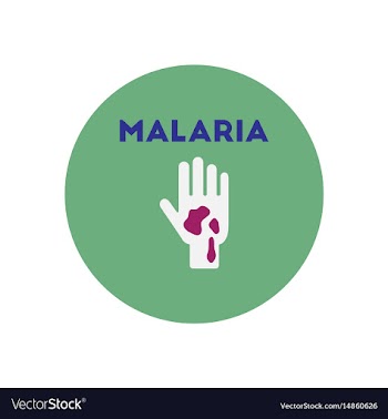 Icon on circle various symptoms of malar vector image