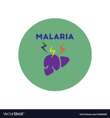 Icon on circle various symptoms of malar vector image