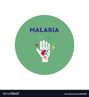 Icon on circle various symptoms of malar vector image