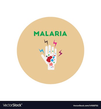 Icon on circle various symptoms of malar vector image
