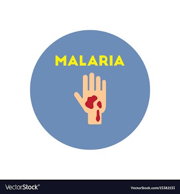 Icon on circle various symptoms of malar vector image