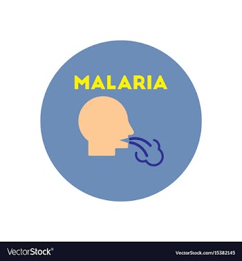 Icon on circle various symptoms of malar vector image