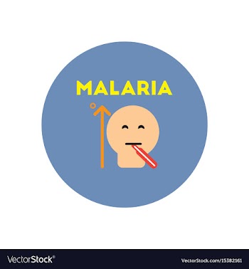 Icon on circle various symptoms of malar vector image