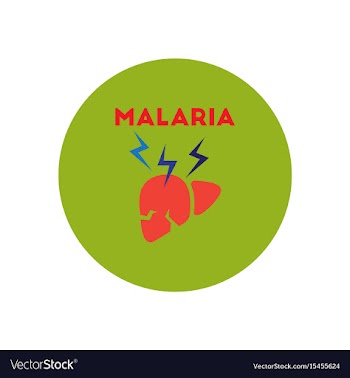 Icon on circle various symptoms of malar vector image