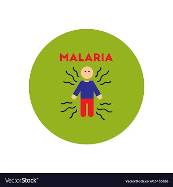 Icon on circle various symptoms of malar vector image