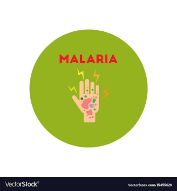 Icon on circle various symptoms of malar vector image