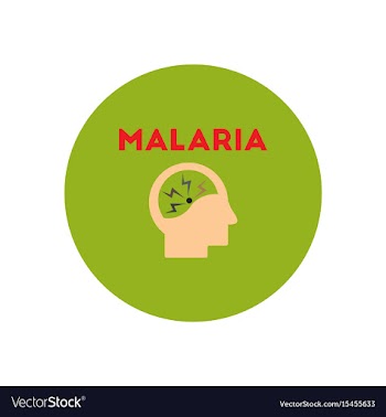 Icon on circle various symptoms of malar vector image