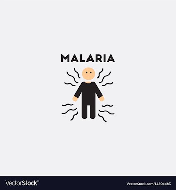 Icon on circle various symptoms of malaria vector image