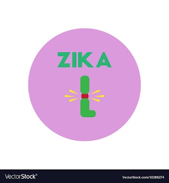 Icon on circle various symptoms of Zika vector image