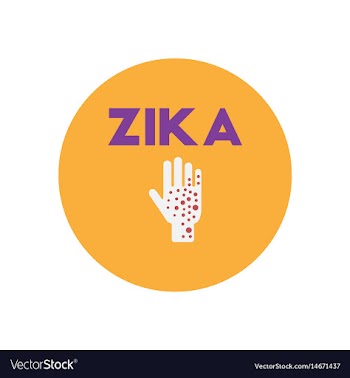 Icon on circle various symptoms of zika vector image