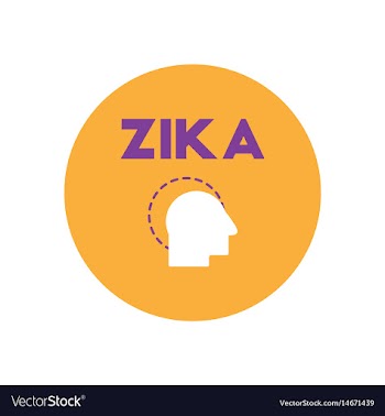 Icon on circle various symptoms of zika vector image