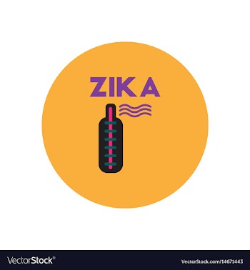 Icon on circle various symptoms of zika vector image