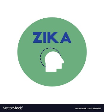 Icon on circle various symptoms of zika vector image