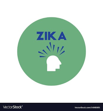 Icon on circle various symptoms of zika vector image